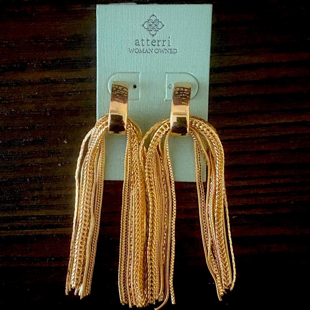 NEW Atterri Gold Tassel Earrings